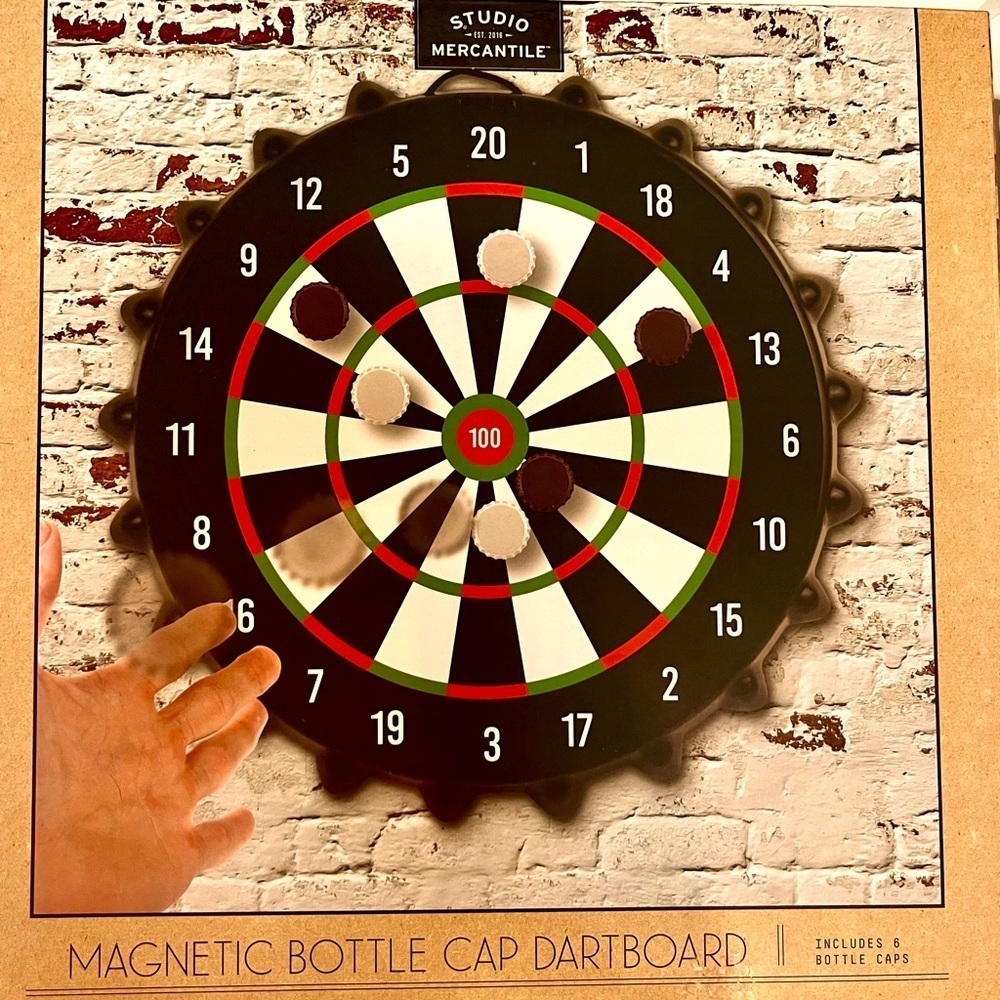 Dartboard Magnetic Bottlecaps Indoor. Hangs on wall. By Studio Merchantile BNIB‍